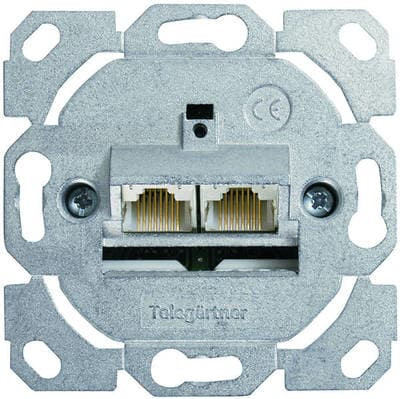 Telegurtner 100022956 Сетевая розетка J00020A0502 AMJ45 8/8 UP0 Cat 6a,2x портовая,