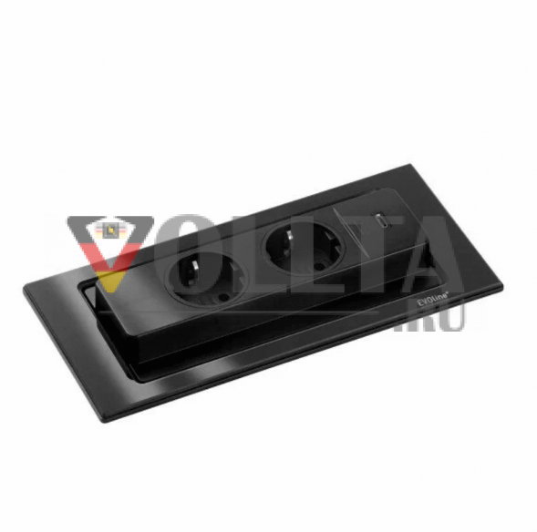 Розетка EVOline BackFlip с USB цвет черный, тон: матовый. арт.159271005300 Оригинал Германия. Не китай! Гарантия 12 мес. 