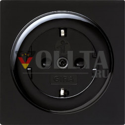 Gira 045347 S-Color SCHUKO-розетка  16А, безопасная для тедей,c Символ цвет: черный, тон:глянец