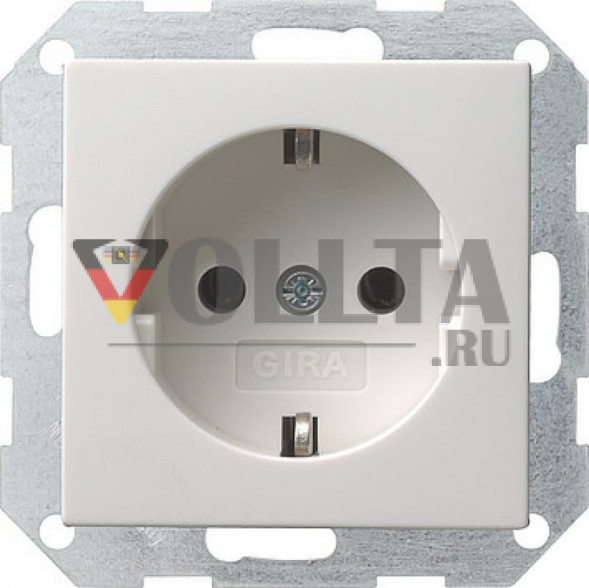 Gira 018803 System55 SCHUKO-розетка  16А, цвет:чисто белый, тон:глянец