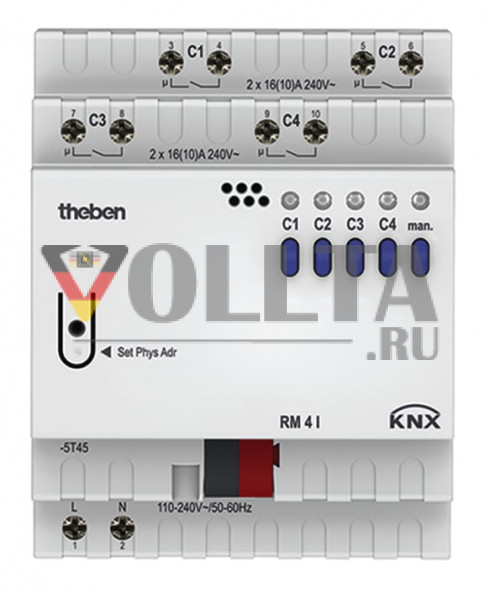 Theben 4940210 Активатор переключателя RM 4 I KNX FIX1 4-канальный C-load