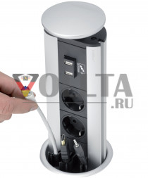 Направляющая для кабеля порта EVOline / черная / 1 выдвижная розетка