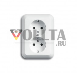 Busch-Jaeger 20-02EUJ-24 Alpha SCHUKO-Двойная розетка, белый, тон: матовый