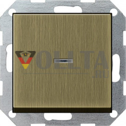 Gira 0136603 System55 Контрольный выключатель с подсветкой, 10А, универсальный, выключатель/переключатель бронза