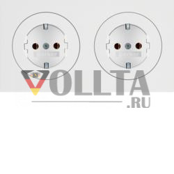 Berker 47202089 Комбинация розеток SCHUKO 2-канальная с рамкой полярно-белый, глянцевый Berker R.3