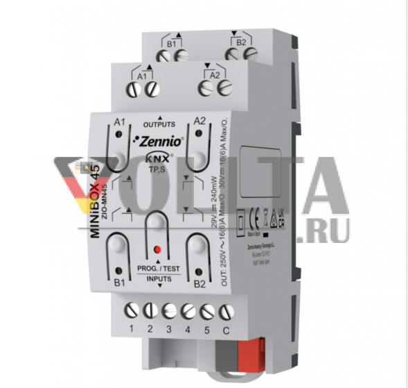 Zennio ZIO-MN45 MINiBOX 45 KNX Многофункциональный,4 выхода(ов) 16А,