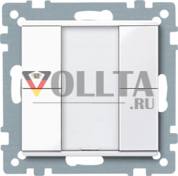 Schneider серия: Merten 617225 System M KNX кнопка, клавиша A plus двойная, цвет:белый, тон:глянец