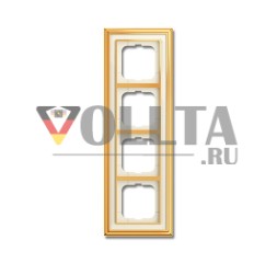 Busch-Jaeger 1724-838 рамка крышки, 4-сторонняя рамка полированная латунь цвета слоновой кости