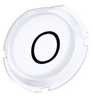 ABB Stotz-Kontakt KTC1-9004, колпачок с символом белый: O для плоской кнопки для подсвечиваемой кнопки, 1SFA616901R9004
