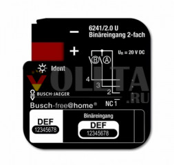 Busch-Jaeger 6241/2.0U Бинарный вход двойная, UP