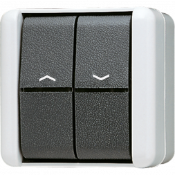 Переключатель жалюзи Jung 809VW, 1-полюсный (1 привод), 10 AX 250 В ~, IP 44, WG 800