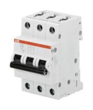 ABB Stotz-Kontakt S203-B20, автоматический выключатель B-Char., 6 кА, 20 А, 3П, 2CDS253001R0205