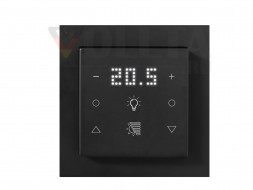 MULLER TS 58.11 knx6TS KNX сенсорный датчик | 6-позиционный, 2 x освещение, 2 x затенение, дисплей | угольно-черный | 55x55 мм