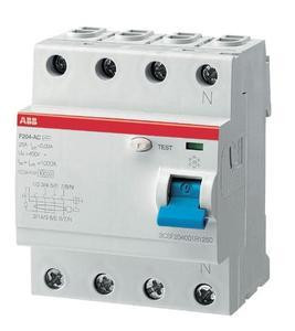 ABB Stotz-Kontakt F204 F-63/0.03, устройство защитного отключения 4P, тип F, 63A, 30мА, 2CSF204325R1630