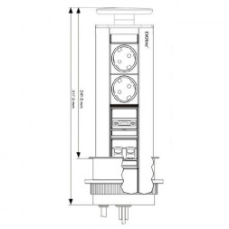 EVOline Port MULTIMEDIA 2x Power / 1x HDMI / 2x RJ45 / Серебристый