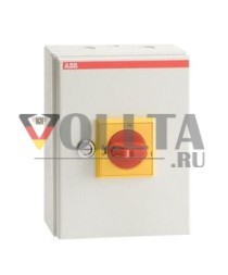 ABB Stotz-Kontakt OTL25A3M, выключатель безопасности 3-полюсный 15 кВт 400 В с красно-желтой ручкой, 1SCA022612R8830