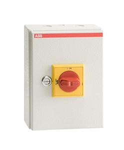 ABB Stotz-Kontakt OTL25A3M, выключатель безопасности 3-полюсный 15 кВт 400 В с красно-желтой ручкой, 1SCA022612R8830