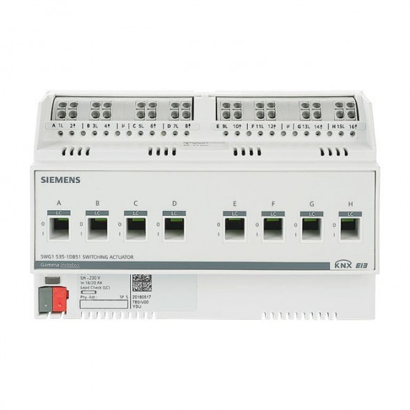 SIEMENS 5WG1535-1DB51 KNX-переключающий актуатор | 8-позиционный, 16/20 А, с определением тока нагрузки