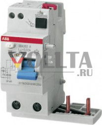 ABB Stotz-Kontakt DDA202 A-25/0.1, блок FI для S202 2P, тип A, 25A, 100mA, 2CSB202101R2250