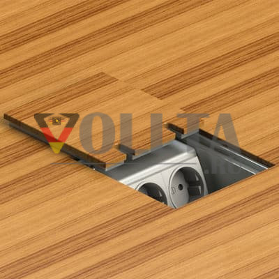 BS 8802B-1-0 Напольный лючок, 2x портовый, контактная верхняя крышка из алюминия