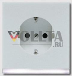 Jung LS520-OLGLEDW LS990 SCHUKO-розетка  16А, c LEDs белый цвет алюминевый цвет: светло серый
