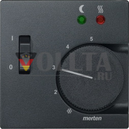 Schneider серия: Merten 535814 System M Терморегулятор пола, крышка, цвет:антрацит, тон: матовый