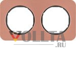 Berker MAN0107117 рамка 2-х полосная R.1 медная/черная