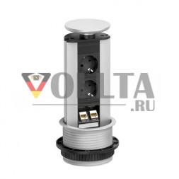 EVOline Port DATA / серебристый / 2 выдвижных разъема / 2 разъема RJ45