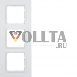 Berker 10136919 B7 рамка,3 группы, цвет:полярная белизна, тон: матовый