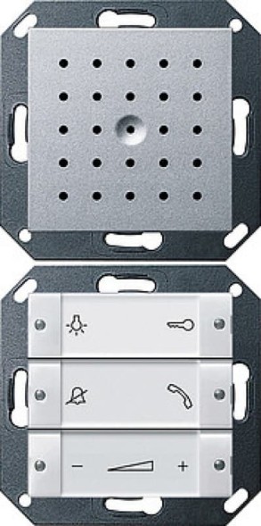 Gira 1280126 System55 Квартирная станция  переговорное устройство, цвет: алюминевый