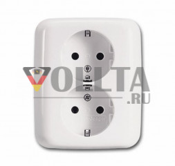 Busch-Jaeger 20-02EUJ-214 Reflex SI, SCHUKO-Двойная розетка, 16А, цвет: альпийский белый