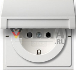 Gira 0454112 Ширококлавишный выключатель SCHUKO-розетка 16А, стандарт цвет:чисто белый, тон:глянец