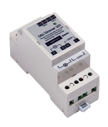 DAPD-230-300-M-DIN2 — MOSFET диммер 230V AC, 300 Вт, Leading/Trailing Edge, DIN-рейка 2 модуля
