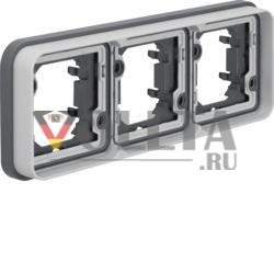 Berker 13303505 Рамка 3-х сторонняя горизонтальная для скрытого монтажа светло-серая, матовая Berker W.1