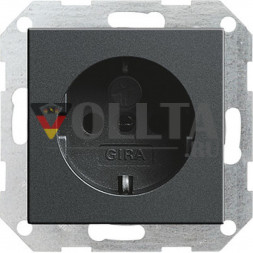 Gira 045328 System55 SCHUKO-розетка  16А, цвет:антрацит