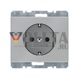 Berker 41157004 K5 SCHUKO-розетка 16А, без защиты от детей цвет: благородная сталь