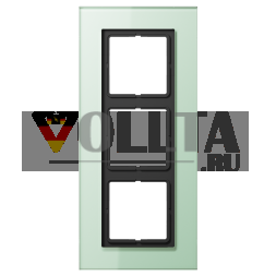 Рамка для стекла Jung LSP983GLAS, 3-сторонняя, вертикальный и горизонтальный монтаж, стекло, LS PLUS, матово-белый