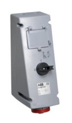 ABB Stotz-Kontakt 232MPR6W, розетка настенная переключаемая, 32 A 6h, IP67, 2P+E, с FI 30 мА, 2CMA168081R1000