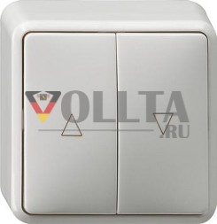 Gira 015813 клавишный выключатель жалюзи накладной чисто белый