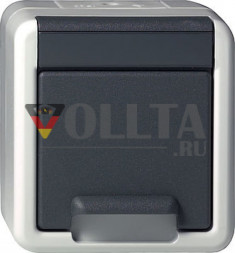 Gira 044030 WG AP SCHUKO-розетка 16А, цвет:серый