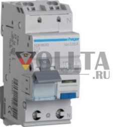 Hager ADF963D 1P+N 6kA C-13A 30mA Тип F дифференциальный автоматический выключатель