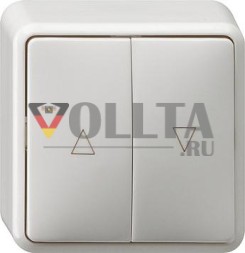 Gira 015913 клавишный выключатель жалюзи накладной чисто белый