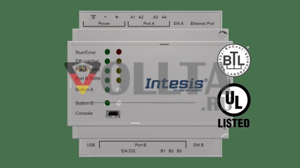 INTESIS INBACMEB0600000 KNX-BACnet Шлюз IP | 60 устройств
