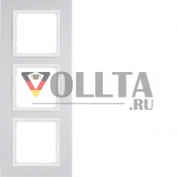 Berker 10136914 B7 рамка,3 группы, цвет: алюминевый, тон: матовый
