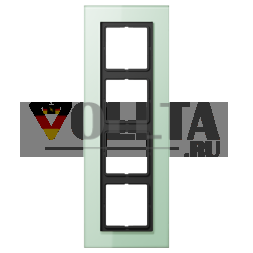 Рамка для стекла Jung LSP984GLAS, 4-сторонняя, вертикальный и горизонтальный монтаж, стекло, LS PLUS, матовый белый
