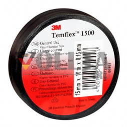 3M 7000062271 Электроизоляционная лента TemFlex 15mm цвет:черный, 10 Роллов по 10 метр.