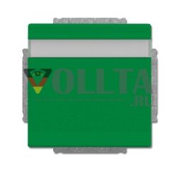 Вставка для розетки Busch-Jaeger 20 EUKNB-13-82 SCHUKO®, с откидной крышкой и полем для надписи зеленого цвета RAL 6032