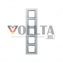 Berker 10156414 B7 рамка пятерная стекло, цвет: алюминевый