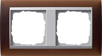 Gira 021259 Рамка для двухстороннего покрытия для цветного алюминия Gira Event Opaque Dark Brown