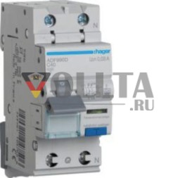 Hager ADF990D 1P+N 6kA C-40A 30mA Тип F дифференциальный автоматический выключатель